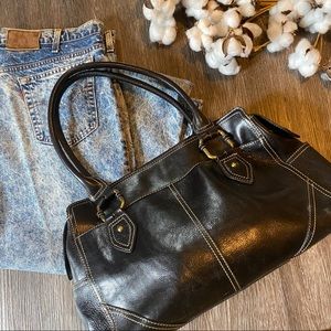 Wilsons Leather | satchel | black tote handbag